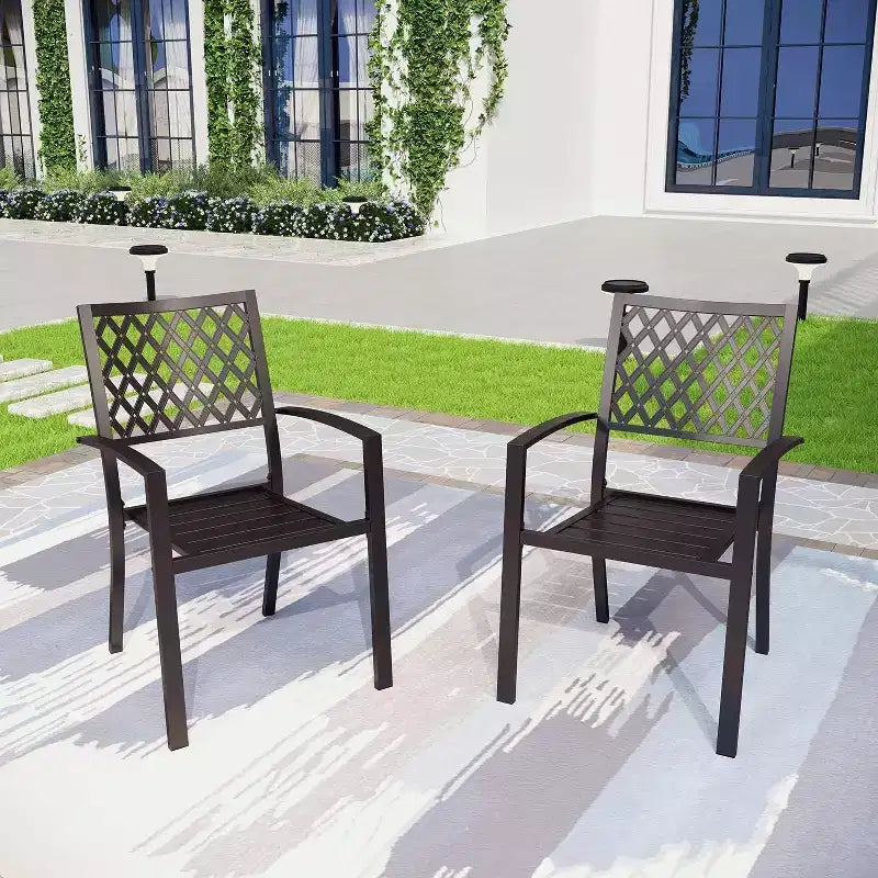 Set da pranzo da esterni 7 pezzi con tavolo da 94 cm e poltrone girevoli - Captiva Designs