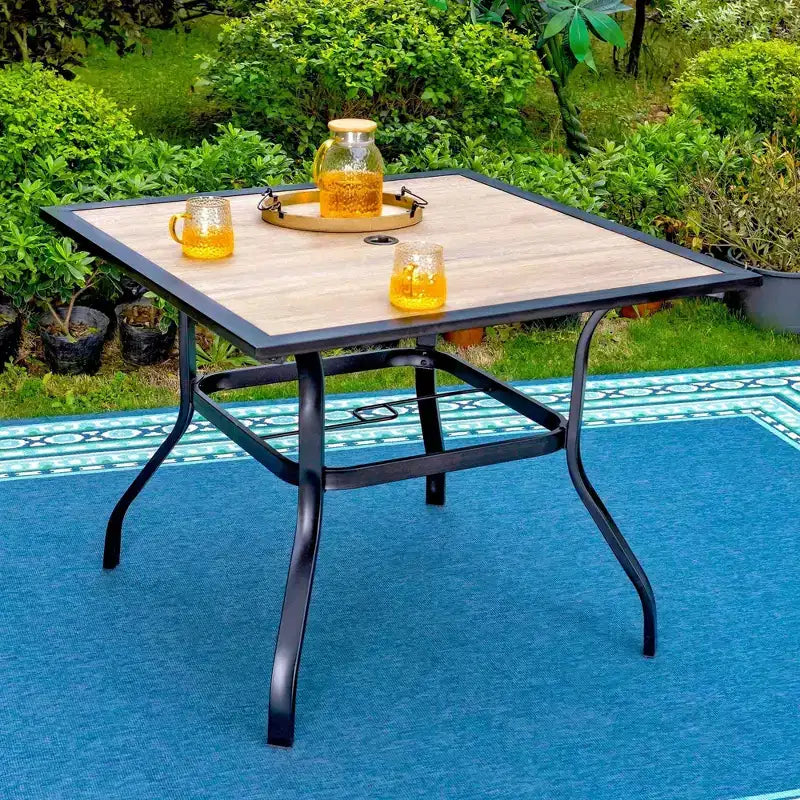 Set da 5 sedie girevoli da esterno e tavolo quadrato - Captiva Designs
