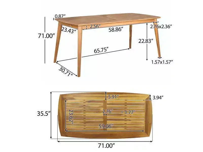 Set da pranzo Llando a 7 pezzi in legno di acacia - Teak/Blu - Christopher Knight Home: Resistente alle intemperie con cuscini in poliestere