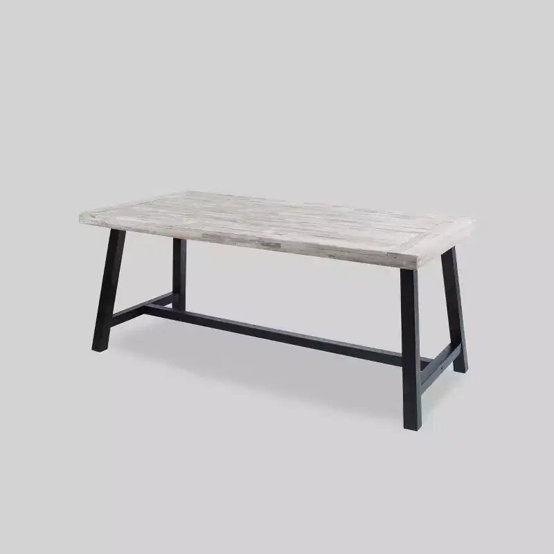 Set da pranzo Cooper 6 pezzi in vimini e legno di acacia - Grigio - Christopher Knight Home
