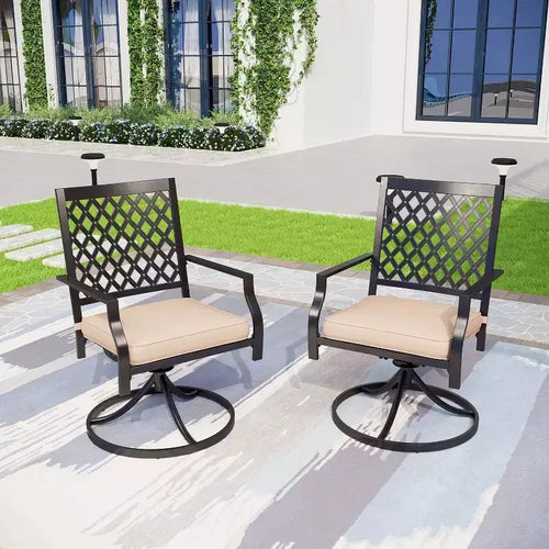 Set da pranzo da esterno 5 pezzi con tavolo da 37" e 4 sedie girevoli con braccioli - Captiva Designs