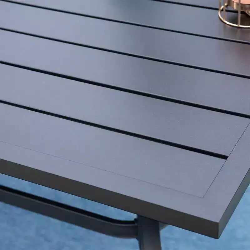 7pc Patio Set with Steel Table & 360 Swivel Sling Arm Chairs - Captiva Designs: Weather-Resistant Outdoor Ensemble