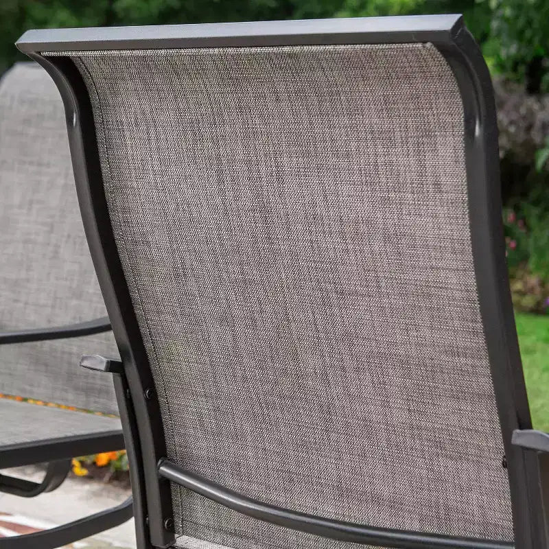 7pc Patio Set with Steel Table & 360 Swivel Sling Arm Chairs - Captiva Designs: Weather-Resistant Outdoor Ensemble