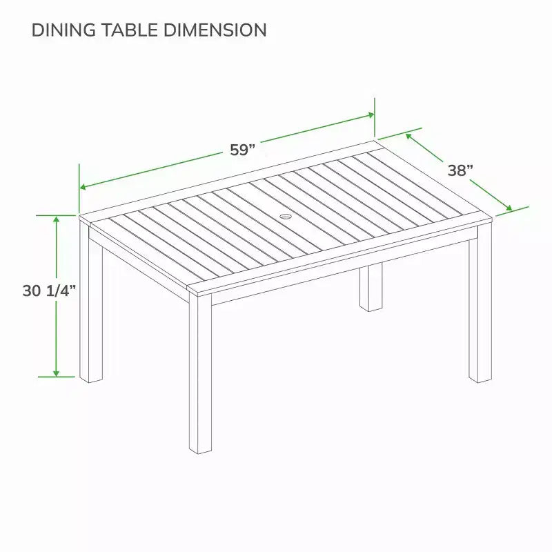 Sonoma Lane Azle Set da pranzo da esterno 6 pz in teak con vimini Honey Twist - Resistente alle intemperie