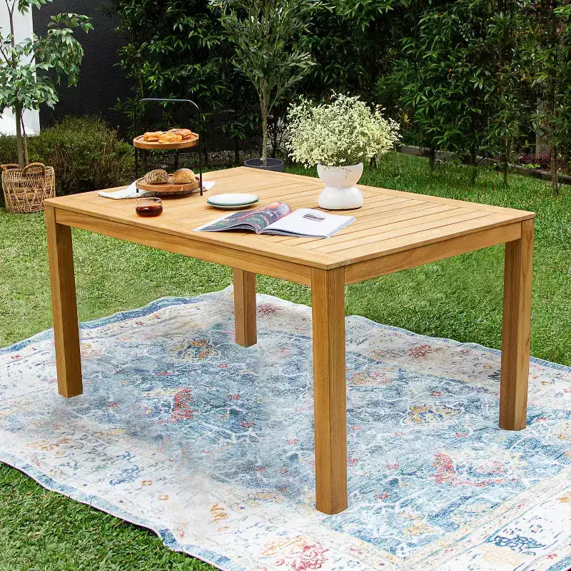 Sonoma Lane Azle Set da pranzo da esterno 6 pz in teak con vimini Honey Twist - Resistente alle intemperie