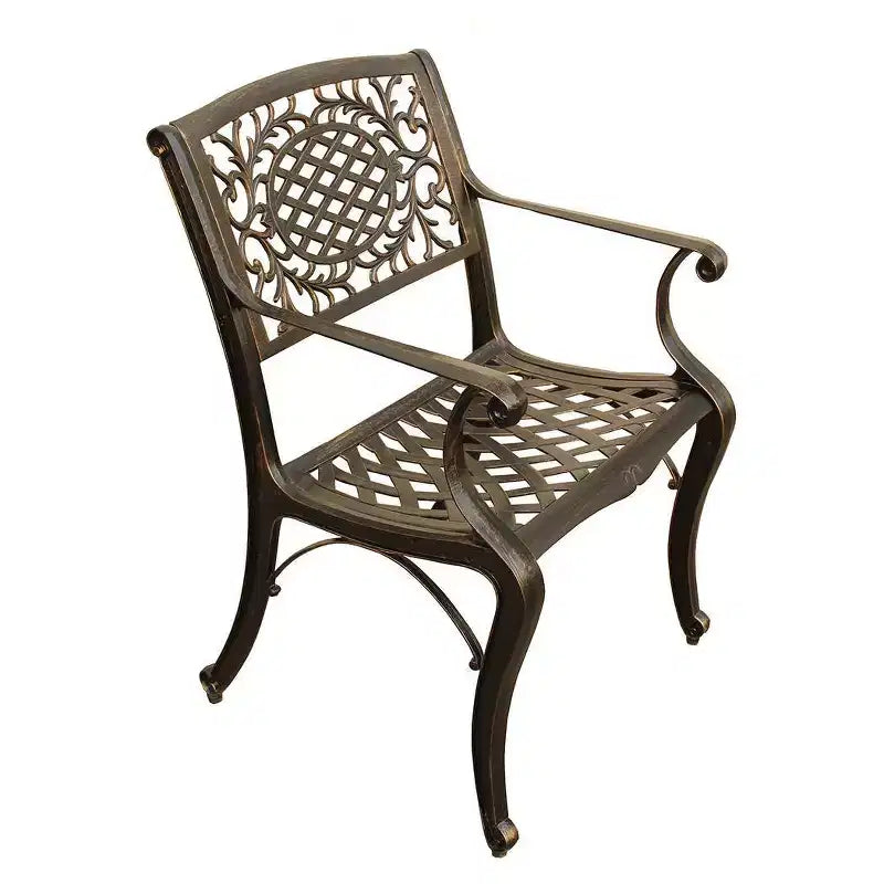 Set da pranzo moderno rettangolare da esterno da 241 cm per 8, resistente ai raggi UV, bronzo - Oakland Living: con sedute in rete e foro per ombrellone