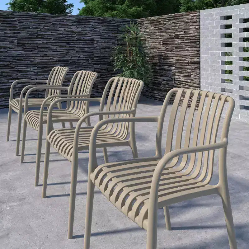 Amazonia Beijo 7pc Rectangular Outdoor Patio Dining Set Beige