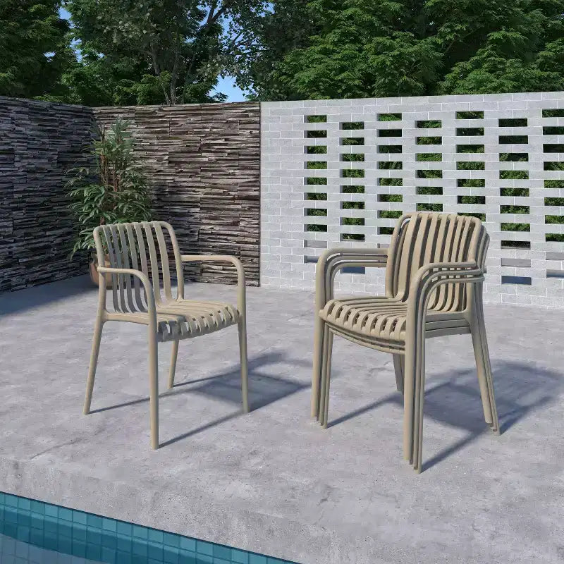 Amazonia Beijo 7pc Rectangular Outdoor Patio Dining Set Beige