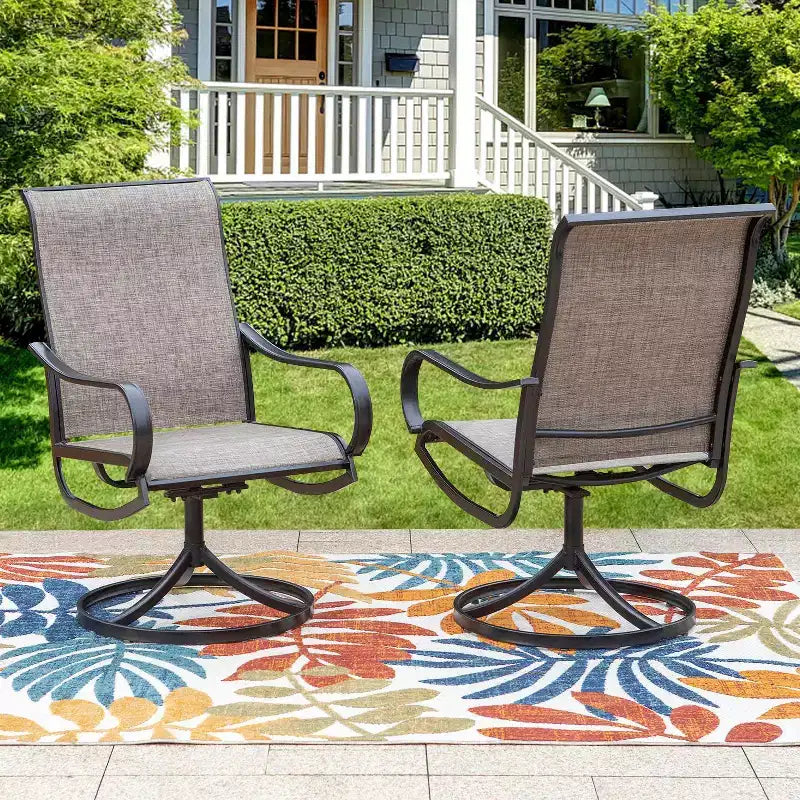 Set da pranzo da 3 pezzi per esterni con tavolino quadrato con foro per ombrellone - Captiva Designs: resistente alle intemperie, comfort ad asciugatura rapida