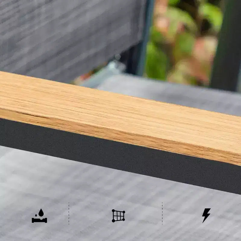Set da Patio 7 Pezzi con Tavolo in Acciaio e Sedie Sling in Alluminio: Resistente alle Intemperie, Impilabile - Captiva Designs