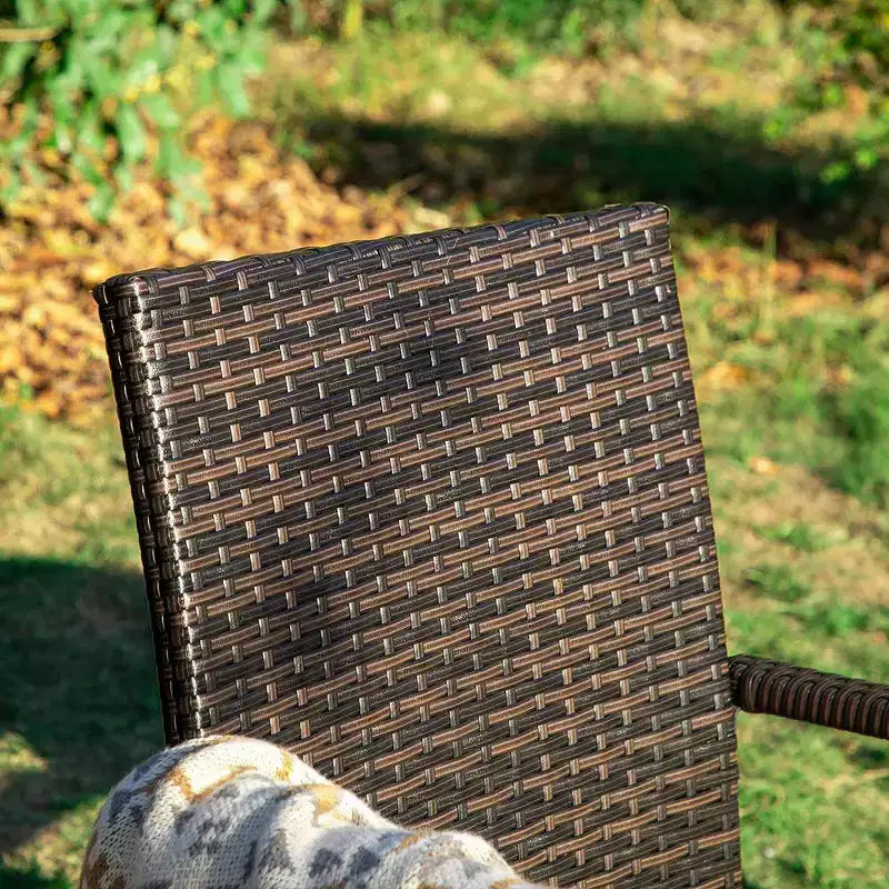 Set da pranzo da 7 pezzi per patio con tavolo rettangolare con foro per ombrellone da 2,6" e poltrone in vimini e rattan - Nero - Captiva Designs