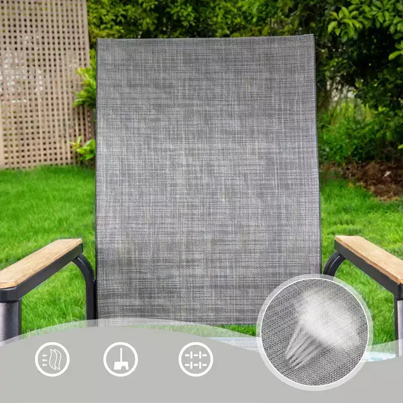 Set da pranzo per esterni da 7 pezzi con tavolo con piano a doghe in metallo con foro per ombrellone da 1,57" e sedie in alluminio - Captiva Designs: Set da patio resistente alle intemperie