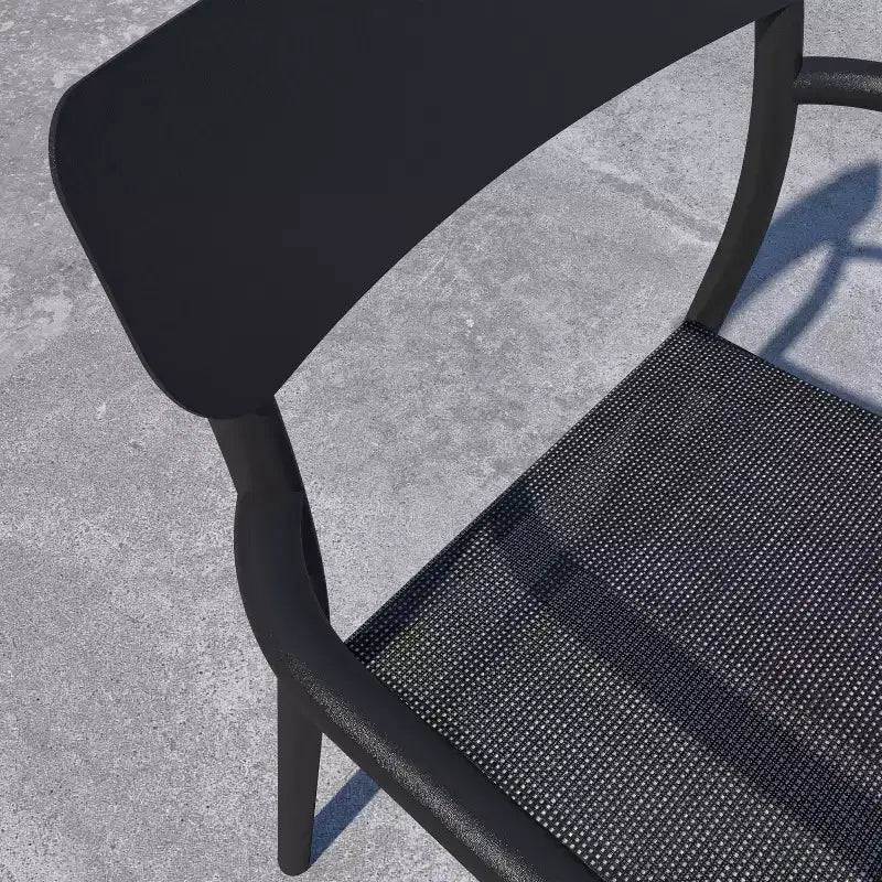 Amazonia Axe 7pc Aluminum Rectangular Patio Dining Set Black