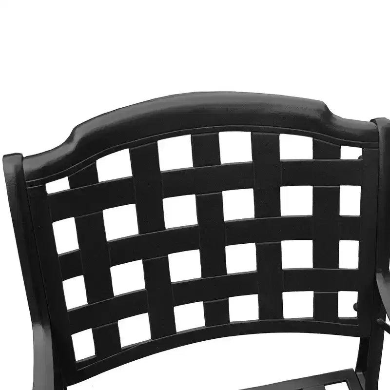 Set da pranzo da esterni 7 pezzi: tavolo in alluminio resistente ai raggi UV e sedie a scacchiera - Oakland Living