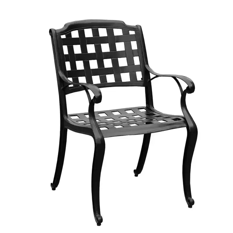 Set da pranzo da 7 pezzi per patio: tavolo in alluminio resistente ai raggi UV e sedie a scacchi - Oakland Living