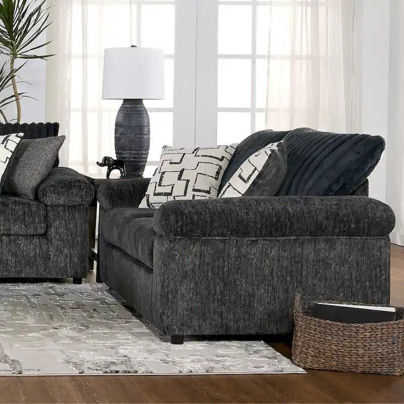 Set divano, divanetto e poltrona Cuddle in velluto a coste larghe Nason di Roundhill Furniture