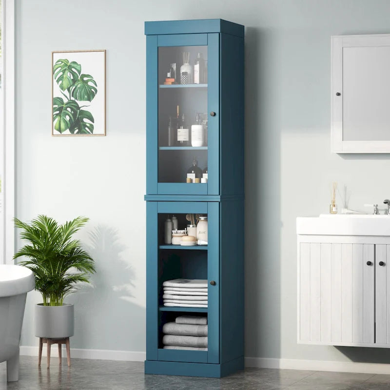 Mobiletto da bagno 16,5" in legno massello al 100% con ante opzionali di Palace Imports