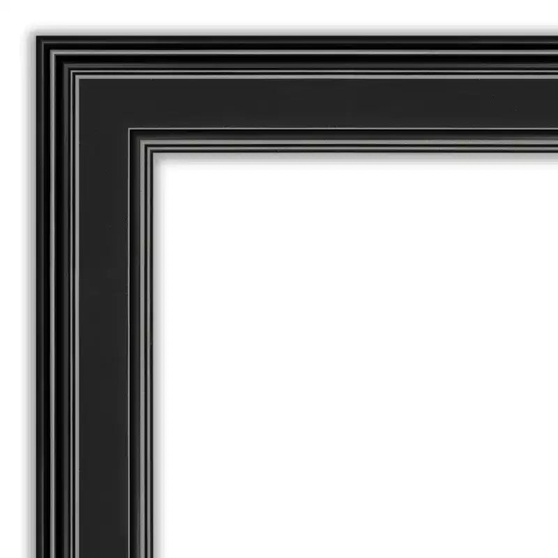 Specchio da parete per bagno nero Ridge 32" x 32" non bisellato - Amanti Art