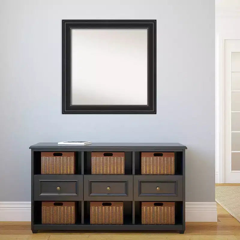 Specchio da parete per bagno nero Ridge 32" x 32" non bisellato - Amanti Art