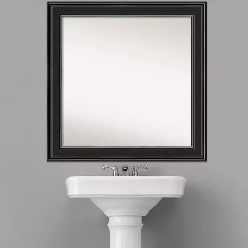 Specchio da parete per bagno nero Ridge 32" x 32" non bisellato - Amanti Art