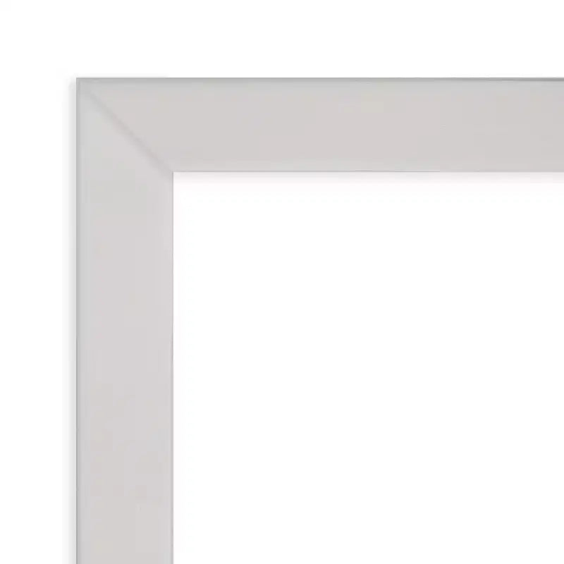 Specchio da parete per bagno in legno argento Svelte non smussato 30" x 24" - Amanti Art: Rettangolo moderno, montaggio a parete