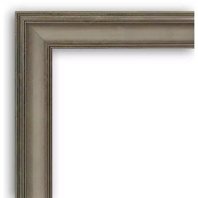 Specchio da parete in legno sottile antico argento non smussato da 32" x 32" per soppalco - Amanti Art: quadrato moderno, include hardware di montaggio
