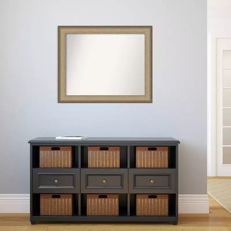 Specchio da parete per bagno elegante 33" x 27" bronzo spazzolato - Amanti Art: Cornice in polistirolo, Montaggio a parete