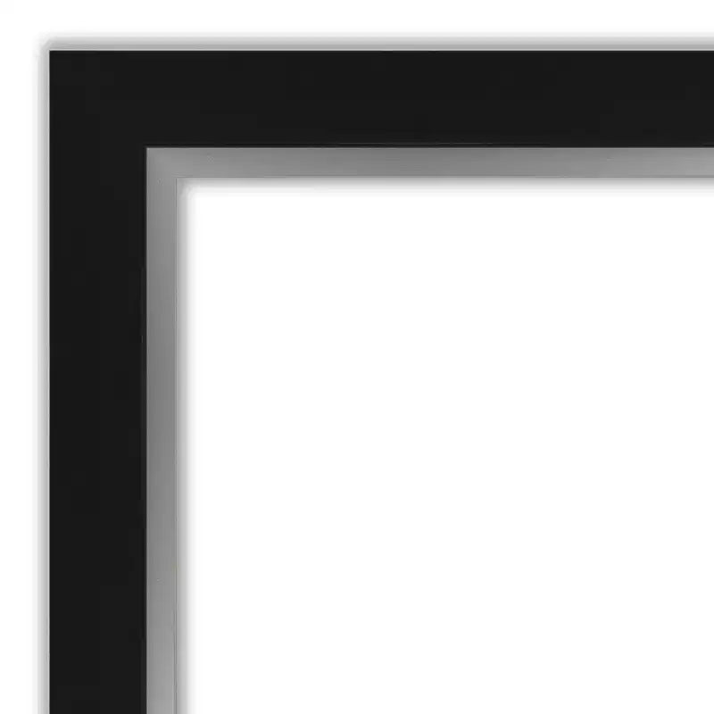 Specchio da parete senza smussatura 24" x 30" Eva Nero Argento - Amanti Art: Decorazione moderna rettangolare da bagno
