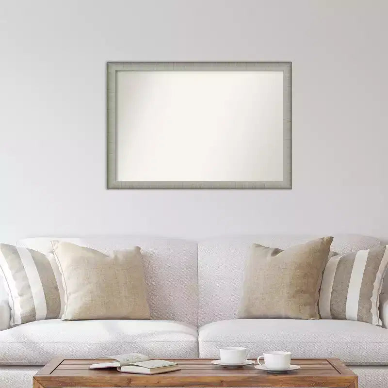 Specchio da Parete Stretto Amanti Art in Peltro Spazzolato Elegante, Non Smussato, 99 x 68,5 cm