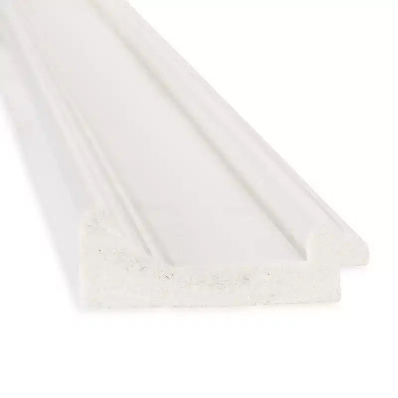 Specchio da Porta Intera con Cornice non Smussata Ridge White 20" x 54" - Amanti Art: Cornice in Polistirene, Include Ferramenta per il Montaggio