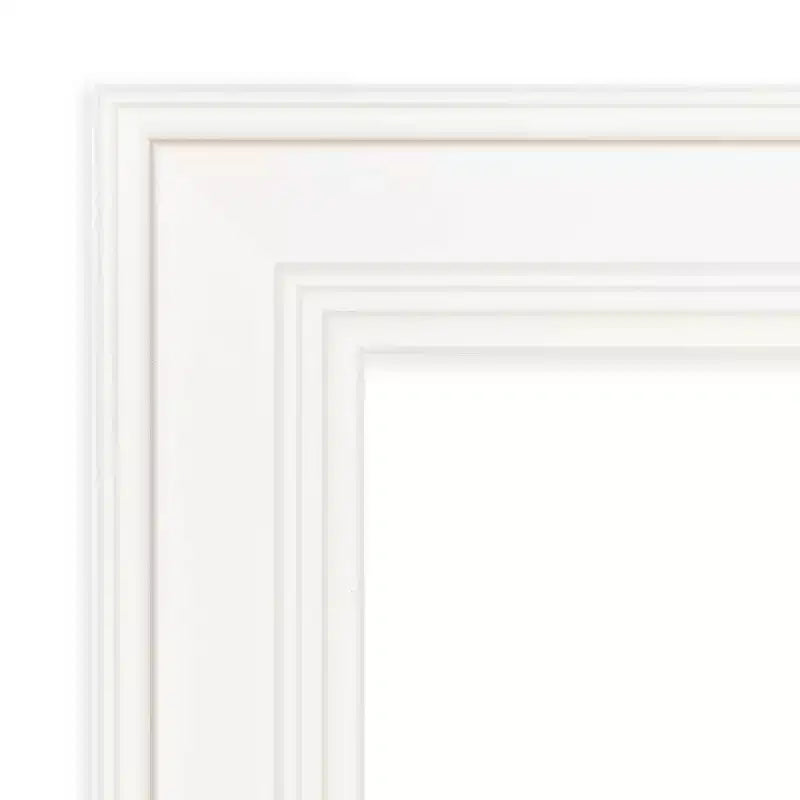 Specchio da Porta Intera con Cornice non Smussata Ridge White 20" x 54" - Amanti Art: Cornice in Polistirene, Include Ferramenta per il Montaggio