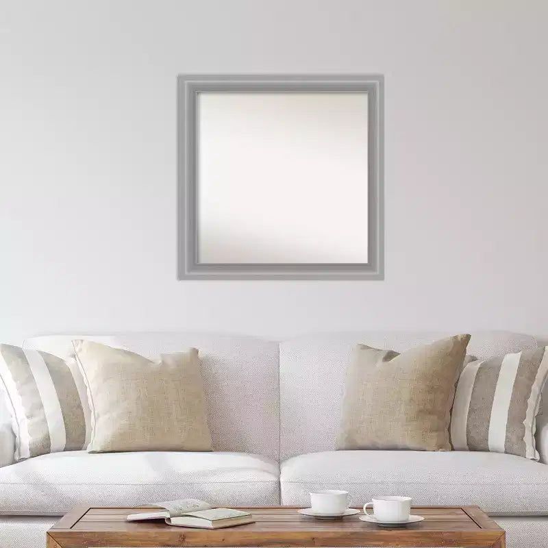 Specchio da parete in nichel lucido non smussato da 31" x 31": Amanti Art, con cornice quadrata, arredamento moderno