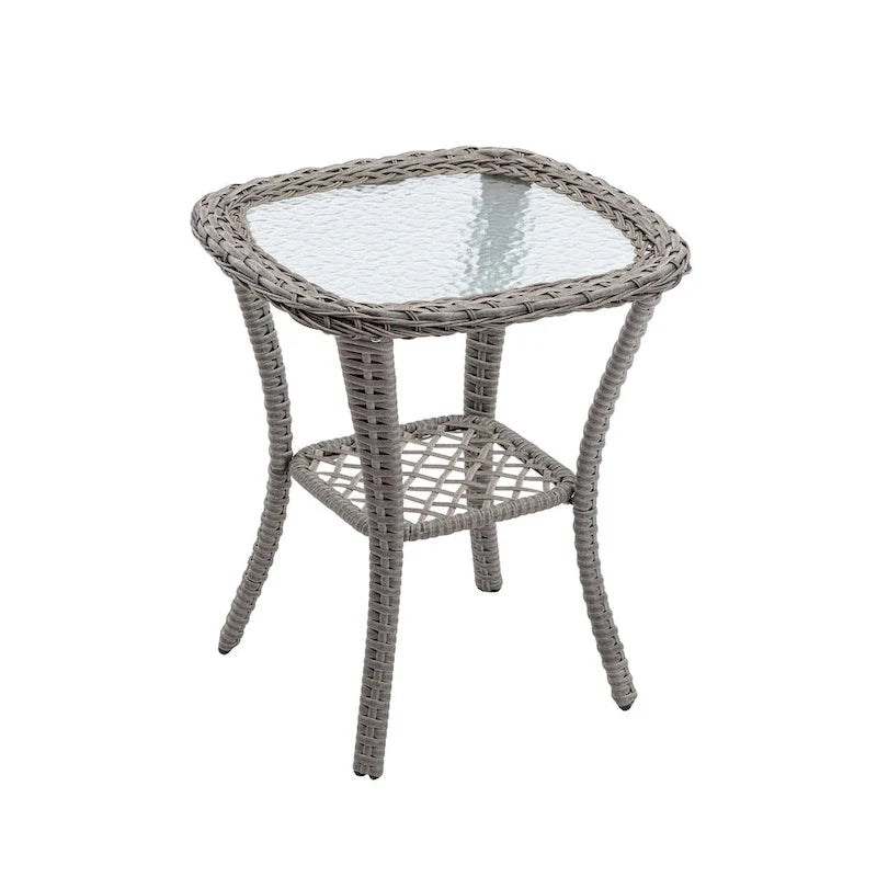 Set da 3 Poltrone da Esterno Girevoli e a Dondolo, Set Conversazione da Patio con Dondolo a 360 Gradi