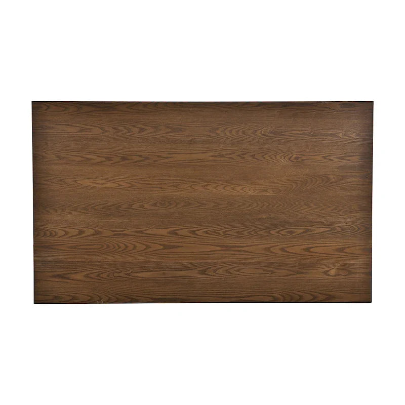 Set da pranzo di 6 pezzi in legno con 4 sedie e panca, tavolo con cassetto