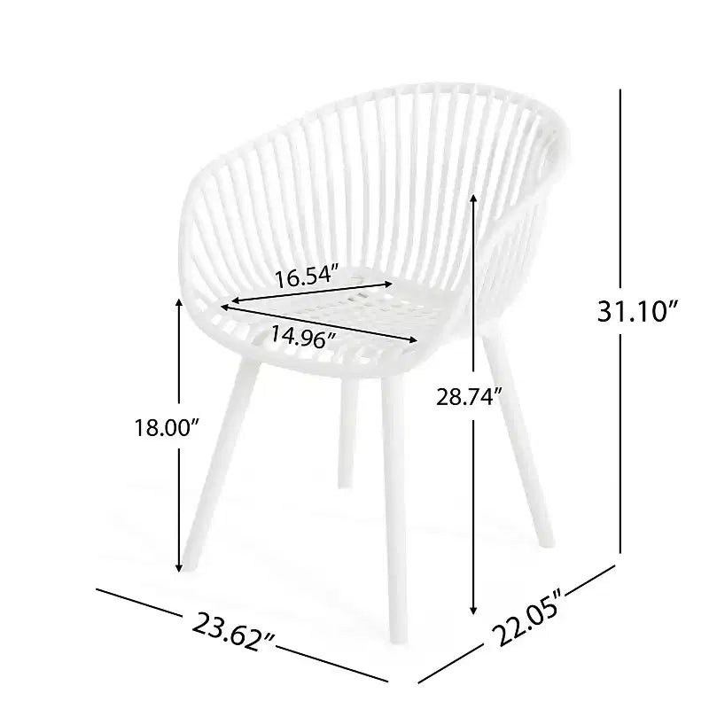 Christopher Knight Home Marley Set da Pranzo da Esterno Moderno 7 Pezzi in Legno di Acacia e Polipropilene, Teak/Nero