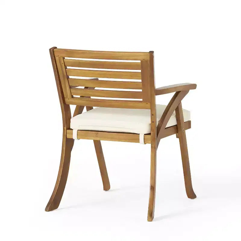 Christopher Knight Home Zephyr Set da pranzo da esterno in legno di acacia con cuscini, Teak