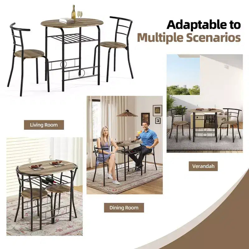 Set da pranzo EROMMY con elegante tavolo in finto marmo o venature del legno e sedie moderne
