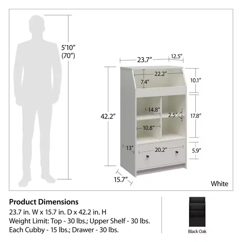 Ameriwood Home The Loft 1 Drawer Storage Tower