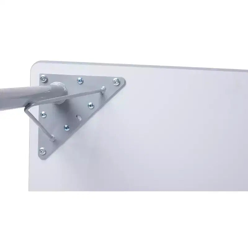 Tavolo e sedie Bintiva Activity - Tavolo 24x48 con bordo spruzzato grigio e gambe regolabili e 4 sedie da aula NAAR nere da 14