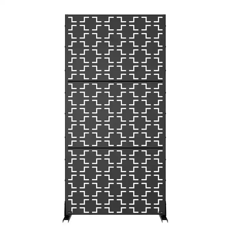 Schermo quadrato in acciaio zincato nero 01 183x90x40 cm