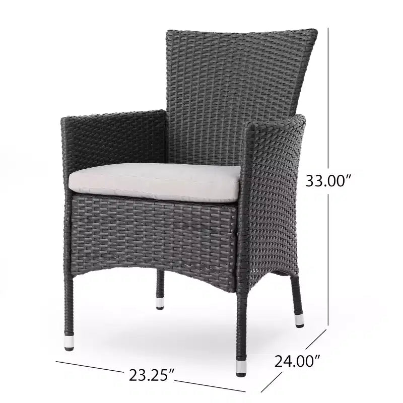Christopher Knight Home Zain Outdoor Acacia Wood and Wicker 7 Piece Dining Set with Cushion