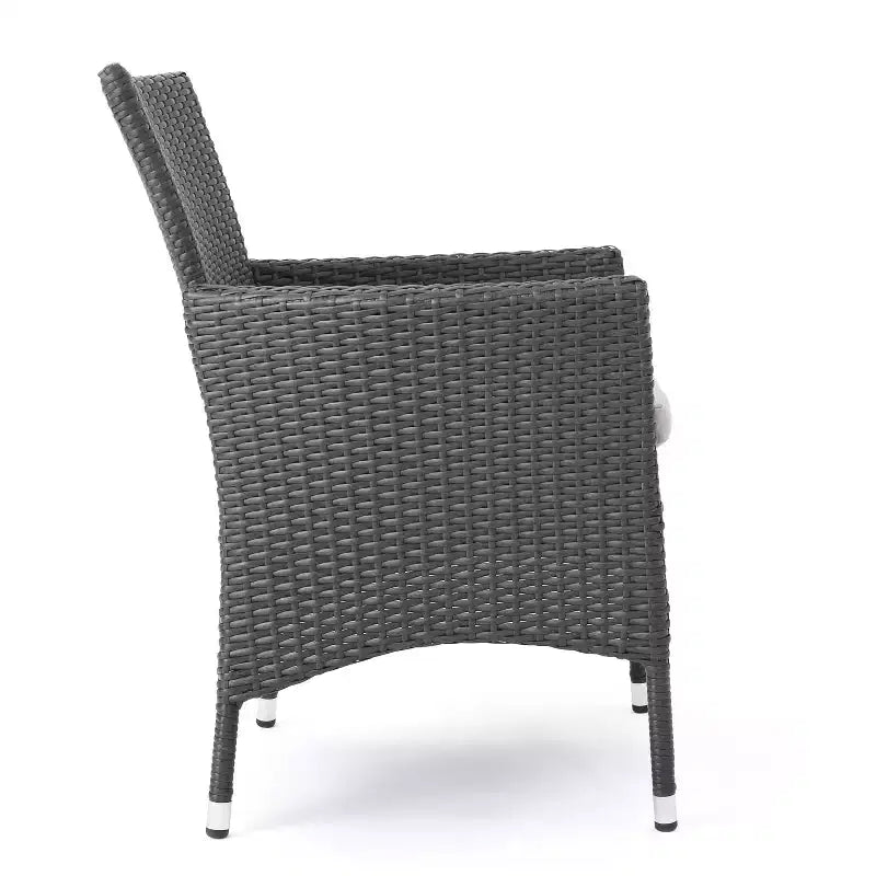Christopher Knight Home Zain Outdoor Acacia Wood and Wicker 7 Piece Dining Set with Cushion