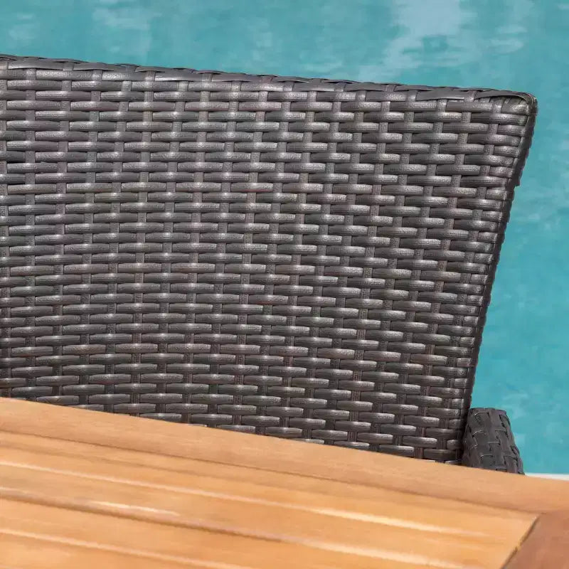 Christopher Knight Home Zain Outdoor Acacia Wood and Wicker 7 Piece Dining Set with Cushion