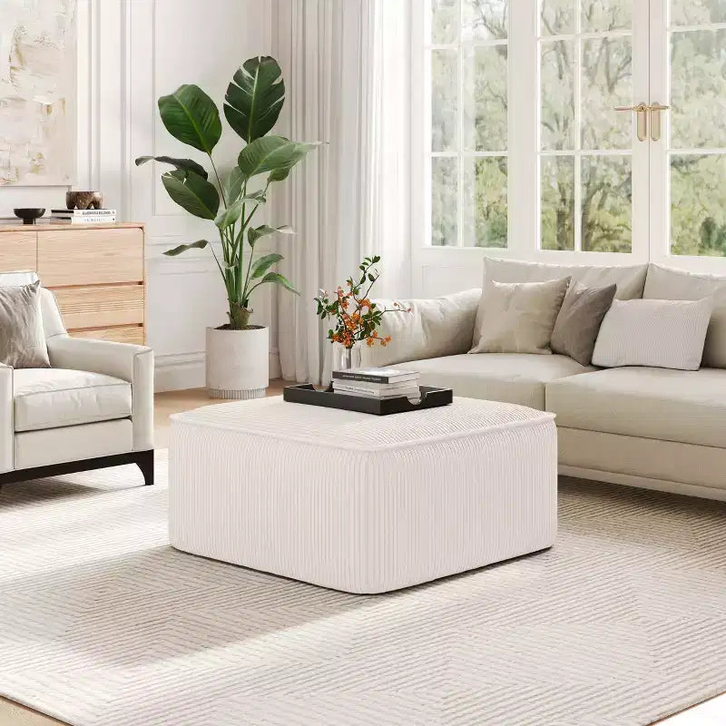 Pouf quadrato imbottito versatile moderno Christopher Knight Home Yzabella per interni