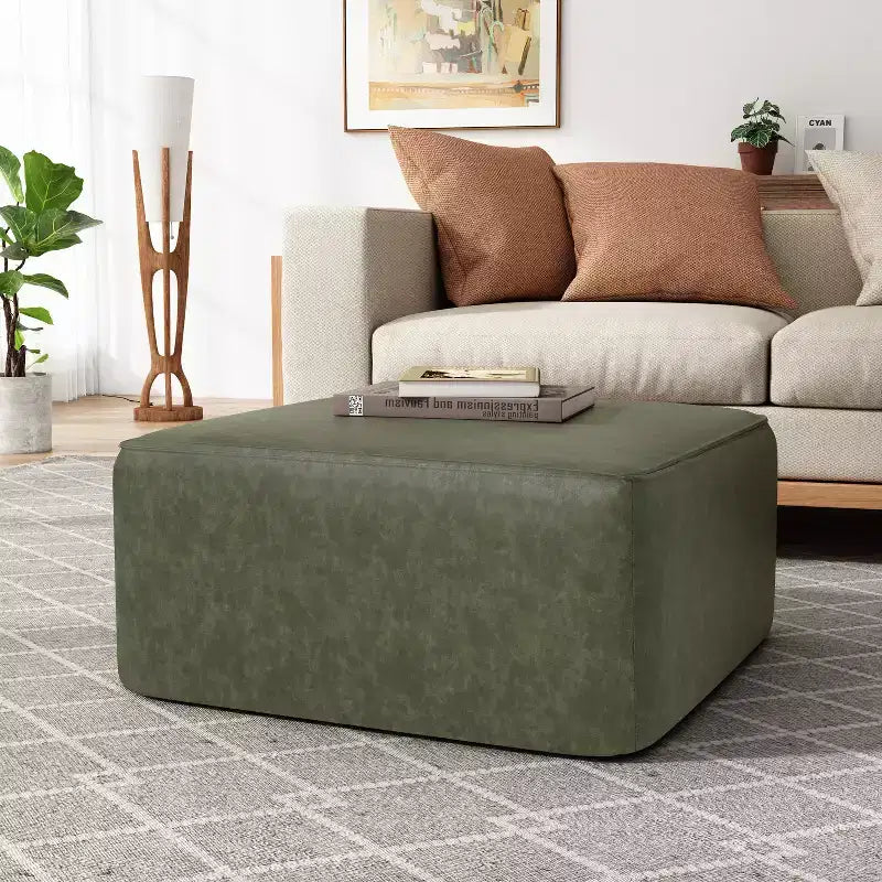Pouf quadrato imbottito versatile moderno Christopher Knight Home Yzabella per interni