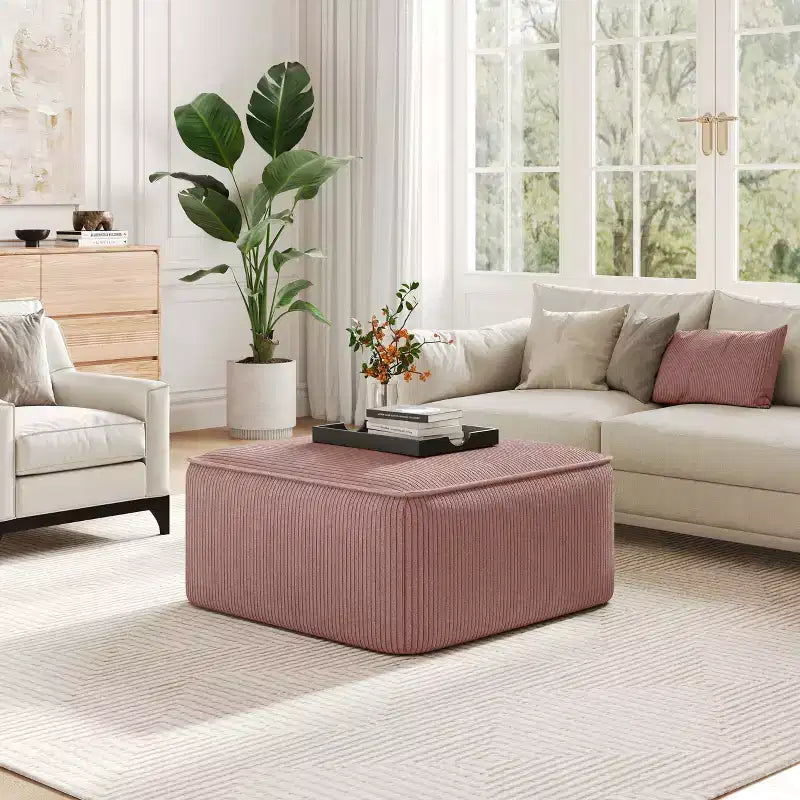 Pouf quadrato imbottito versatile moderno Christopher Knight Home Yzabella per interni