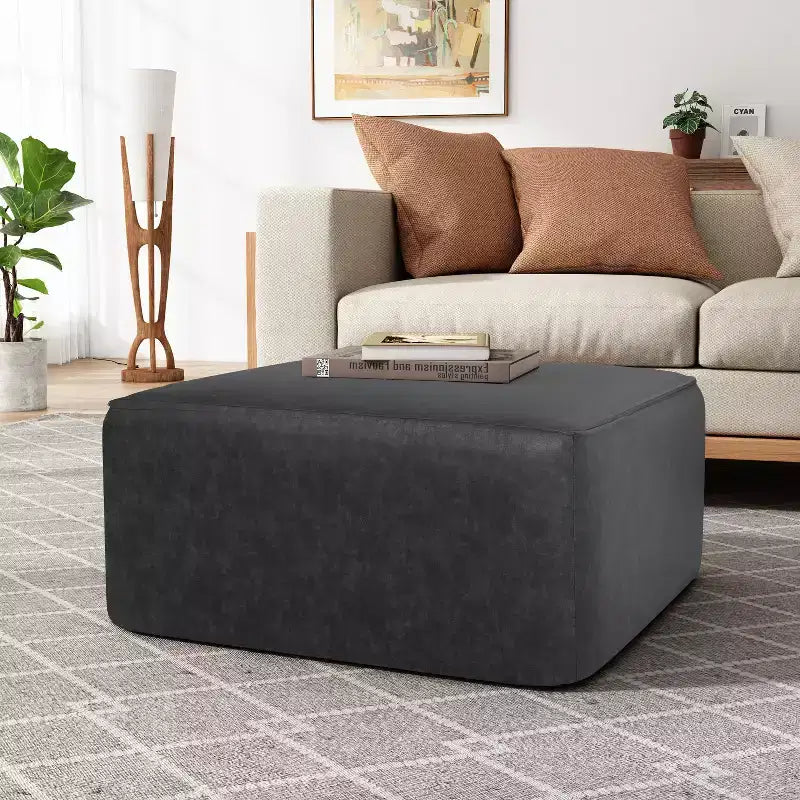 Pouf quadrato imbottito versatile moderno Christopher Knight Home Yzabella per interni