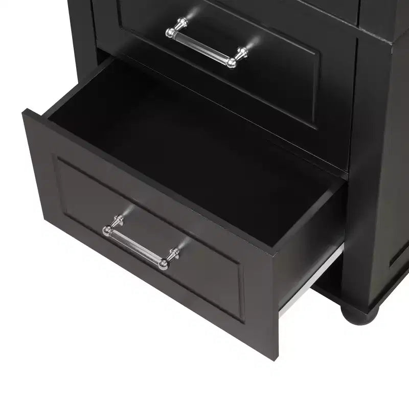 Whisen Mobile da Bagno Alto, Armadietto Autoportante con Due Cassetti e Ripiano Regolabile