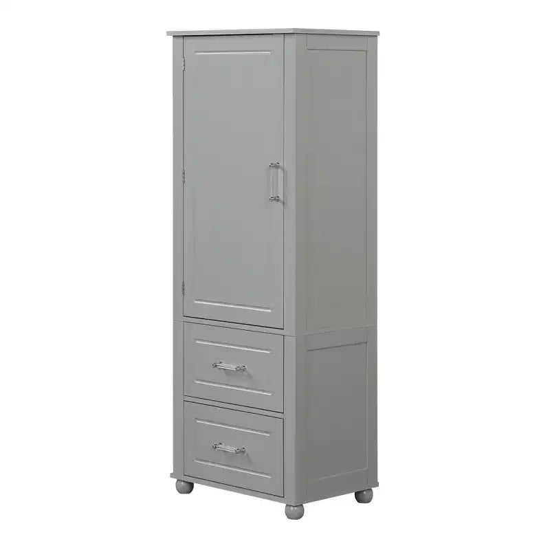 Whisen Mobile da Bagno Alto, Armadietto Autoportante con Due Cassetti e Ripiano Regolabile
