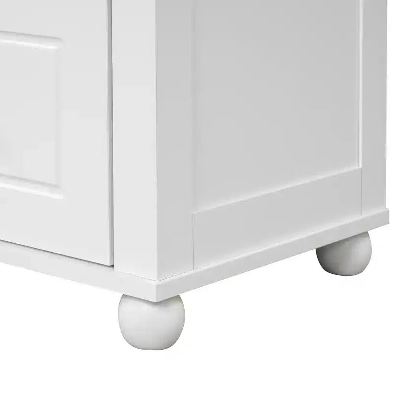 Whisen Mobile da Bagno Alto, Armadietto Autoportante con Due Cassetti e Ripiano Regolabile